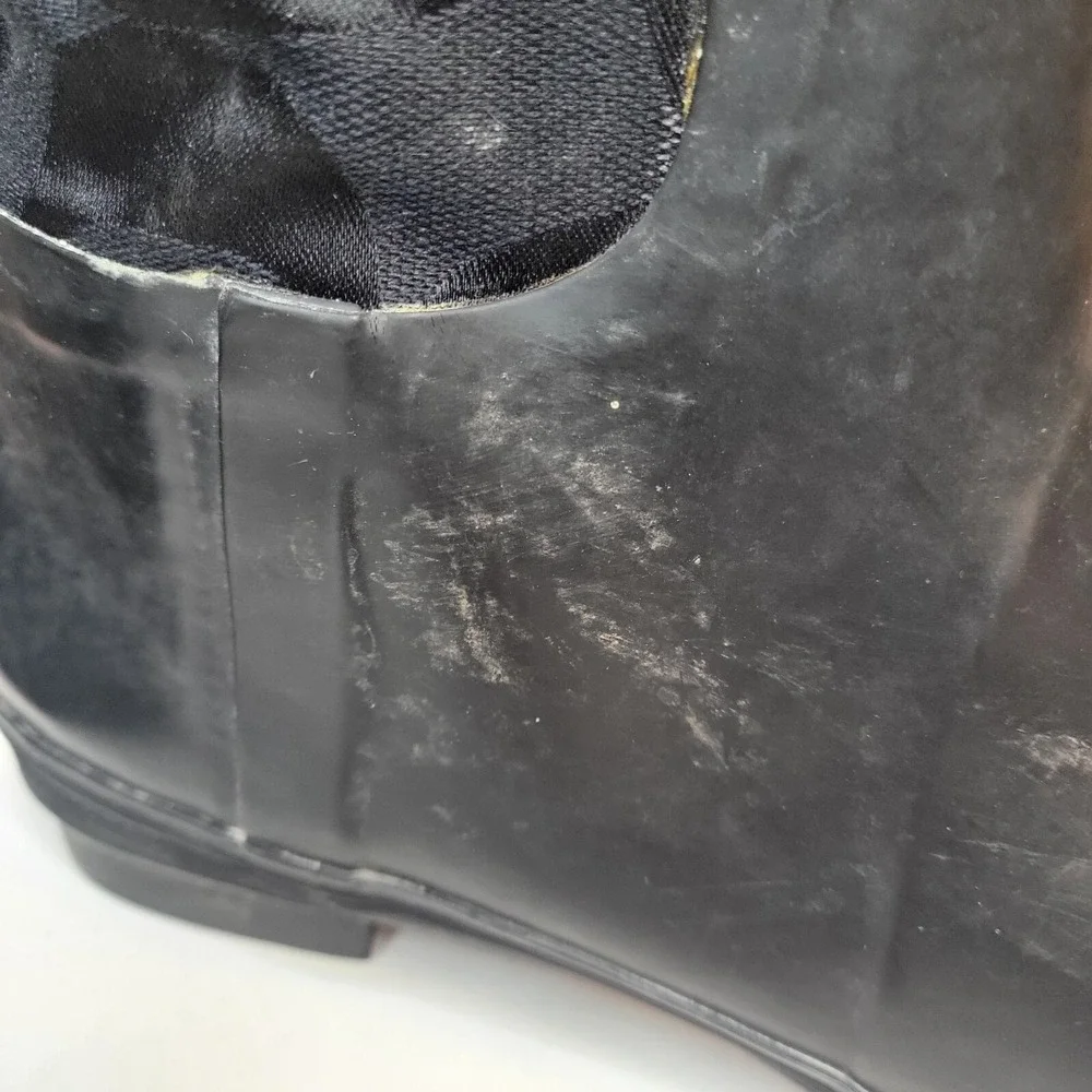 Coach Black Tall Rain Boots with Signature Logo